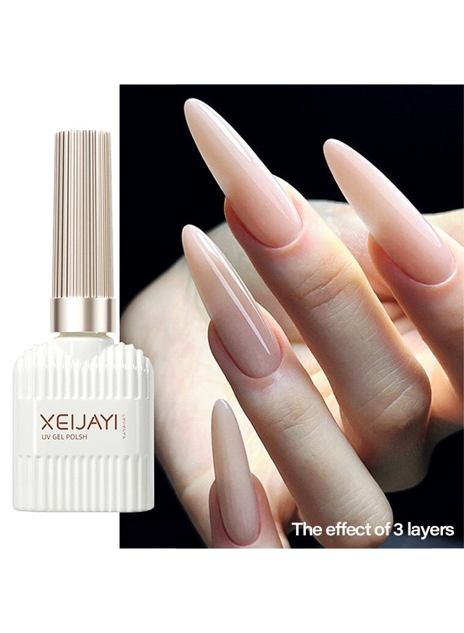 XEIJAYI UV Gel Polish,Nude Gel Nail Polish ,Warm Pink Sheer Neutral Skin Tone Color, Ice Jelly Blush Pink Gel Polish ,Transparent Nail Gel Polish, UV LED Cured for Home Salon ,DIY Manicure - Image 1